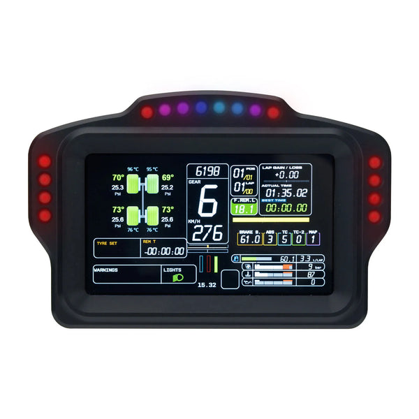 Simracing Dashboard Dash Display with 5" Screen & 16 RGB LEDs